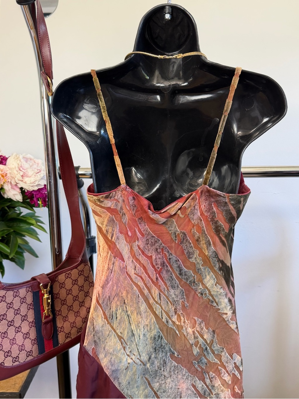 Jeff Gallano Paris Burgundy Velvet Burnout Layered Evening Gown Dress FR 42 - Picture 7 of 10